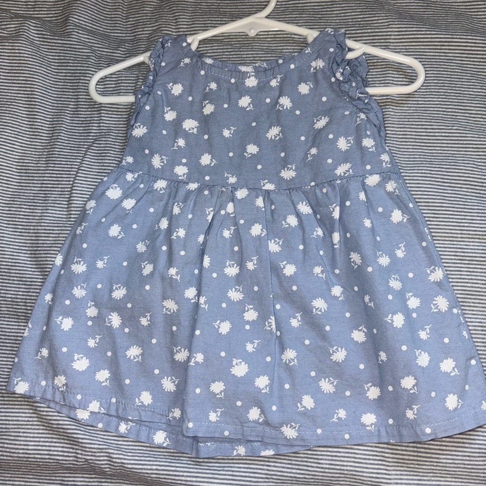 Blue Floral Sleeveless Dress